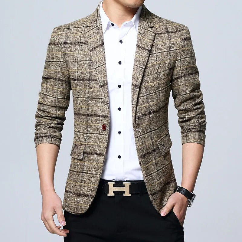 Elegante blazer a cuadros