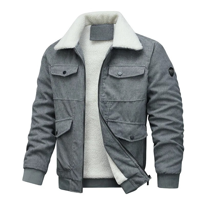 Elegante chaqueta polar de pana