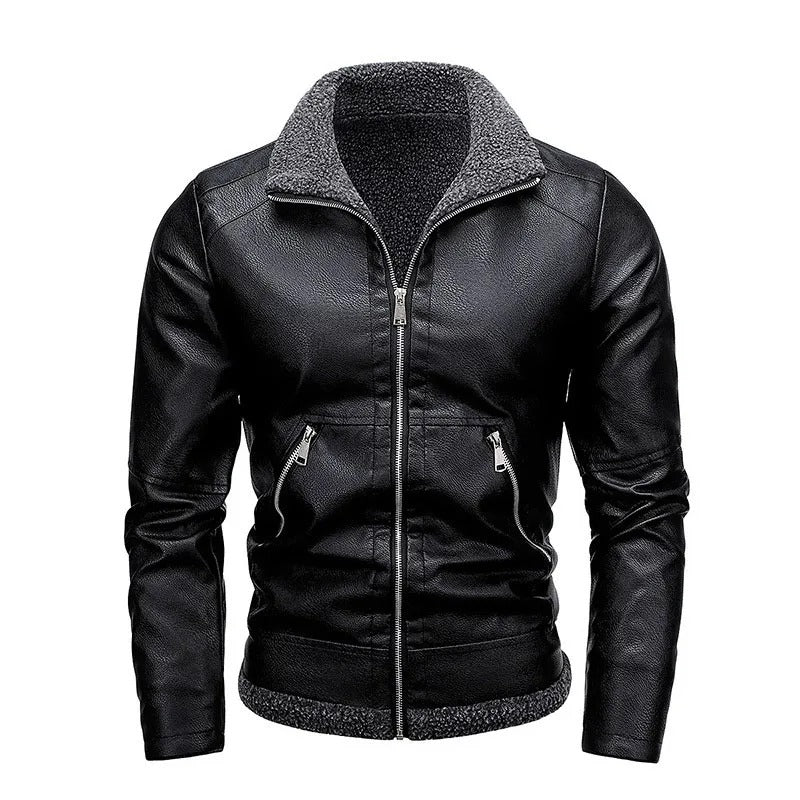 Elegante chaqueta de piel polar