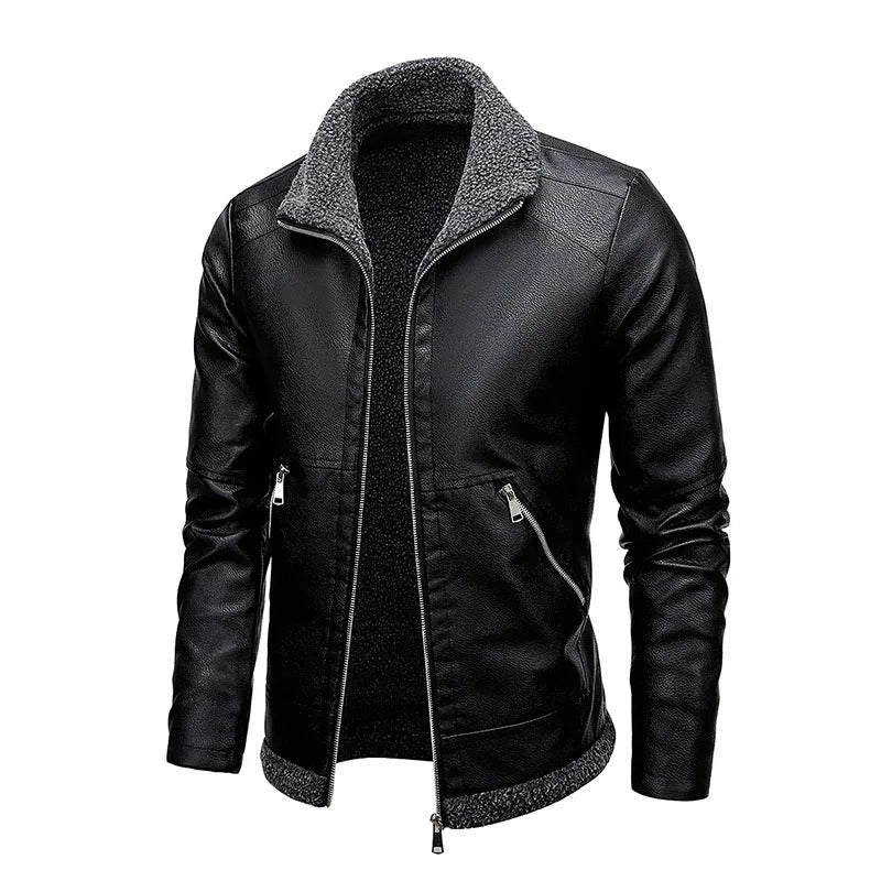 Elegante chaqueta de piel polar