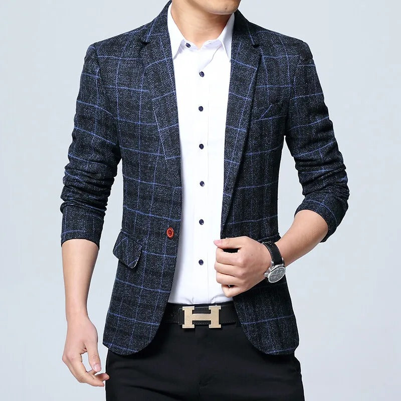 Elegante blazer a cuadros