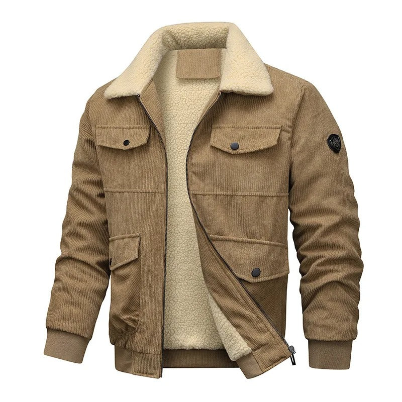 Elegante chaqueta polar de pana