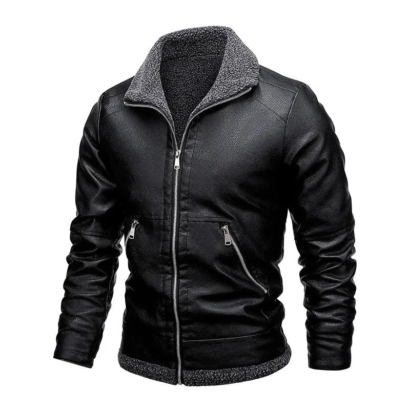 Elegante chaqueta de piel polar