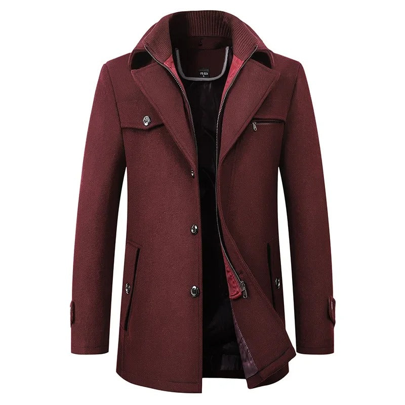 Elegante chaqueta de invierno de lana