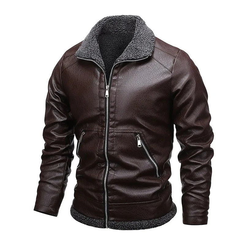 Elegante chaqueta de piel polar