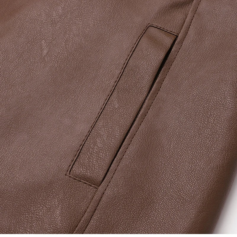 Chaqueta de cuero con forro polar vintage