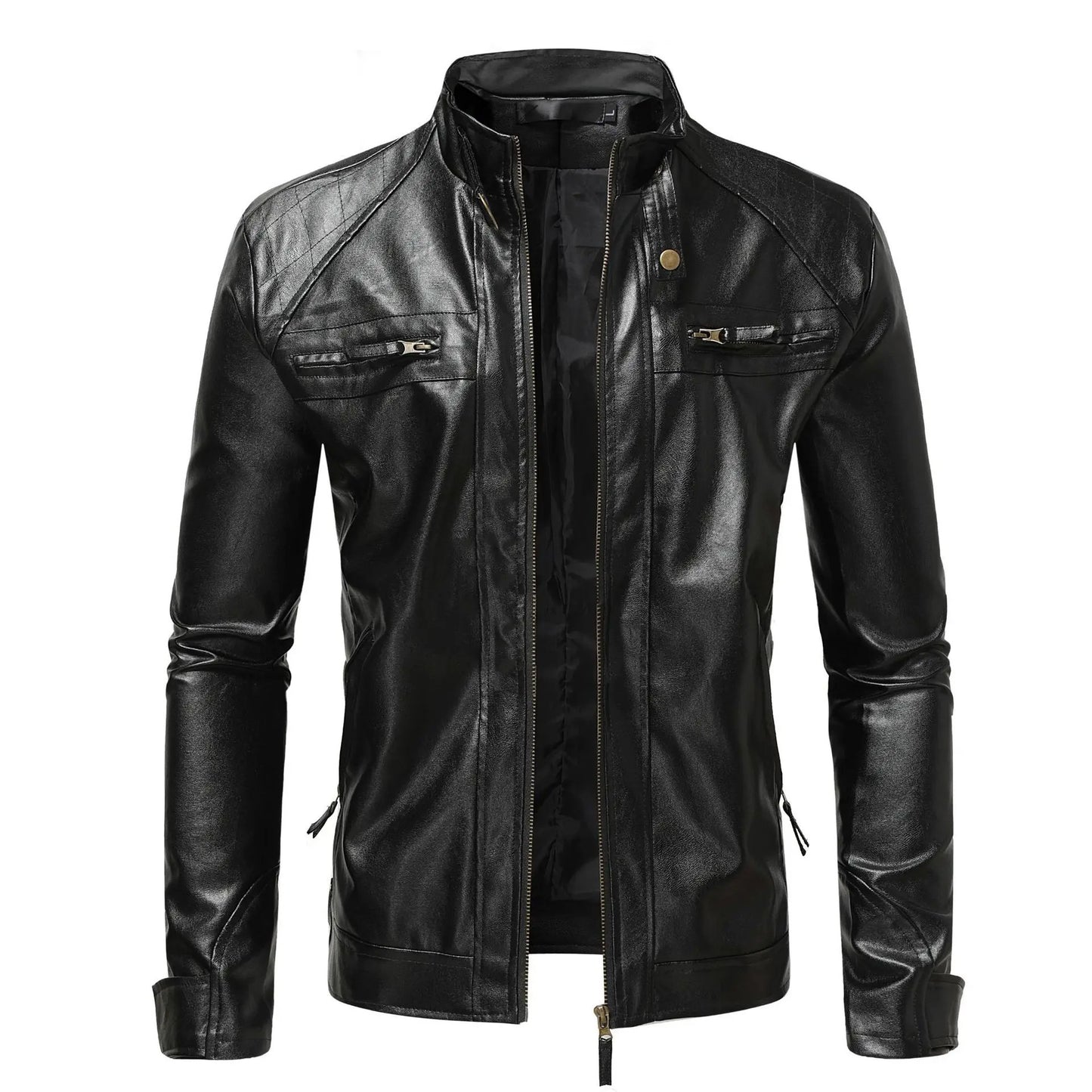 Elegante chaqueta de cuero para hombre