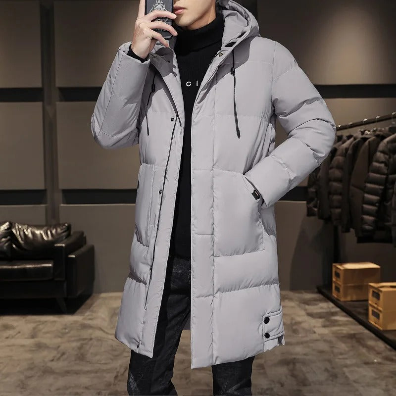 Elegante chaqueta larga de invierno