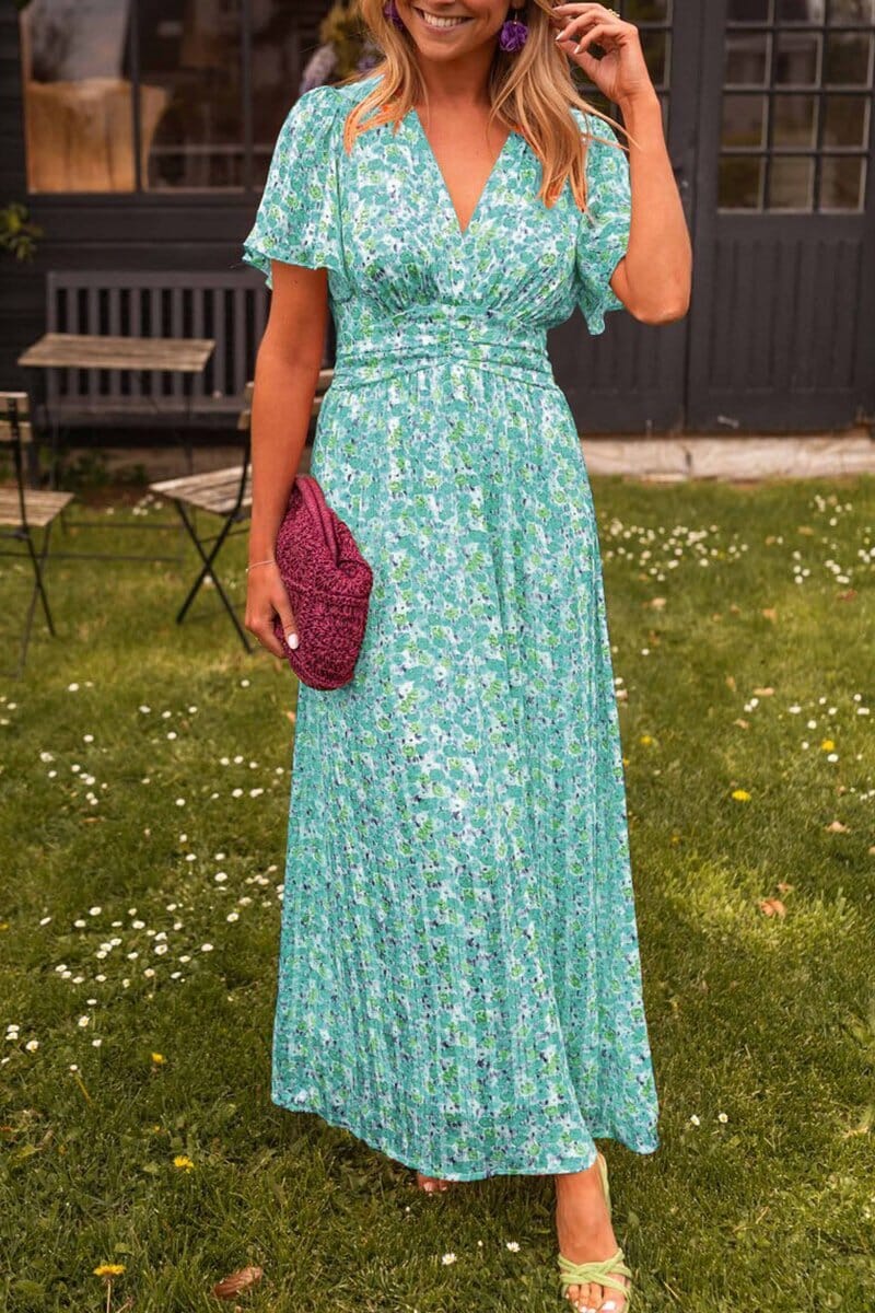 Elegante vestido maxi con escote en V