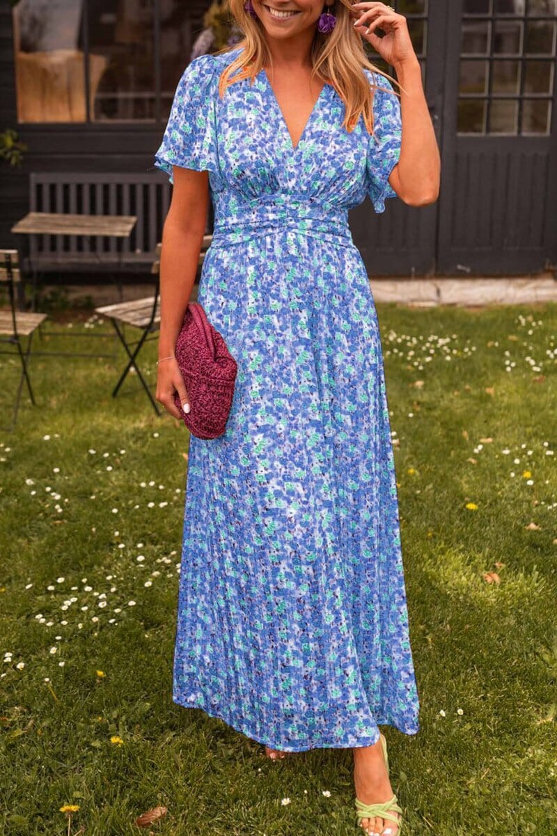 Elegante vestido maxi con escote en V