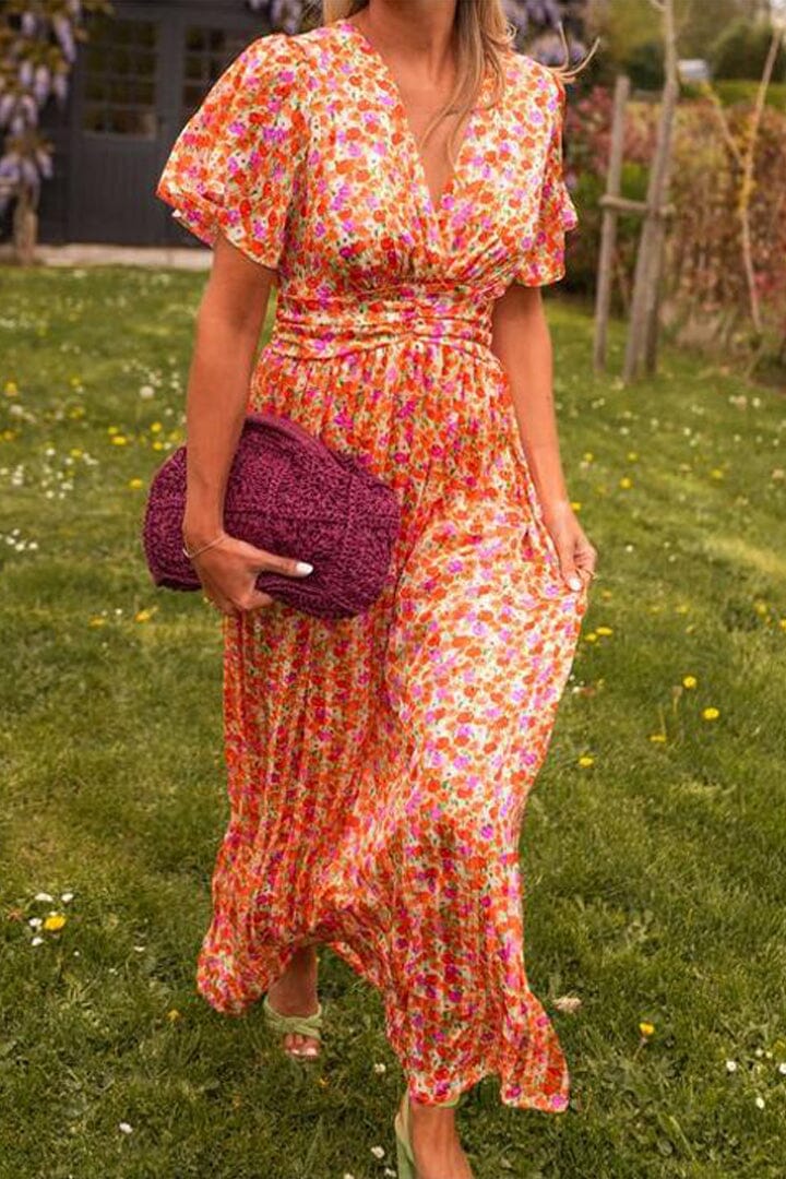 Elegante vestido maxi con escote en V