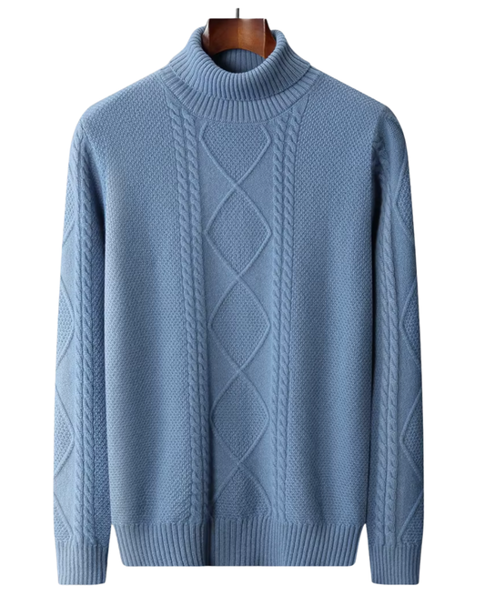 Jersey de cuello alto de cachemira estampado