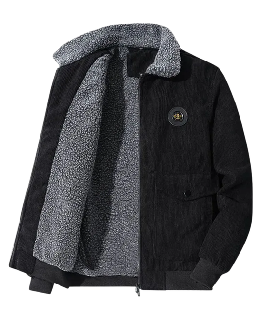 Elegante chaqueta de pana con forro polar