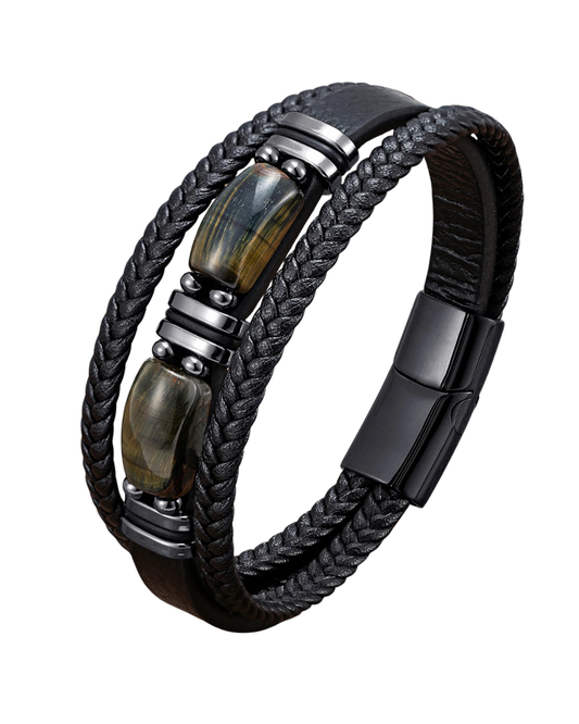 Pulsera tejida multicapa para hombre