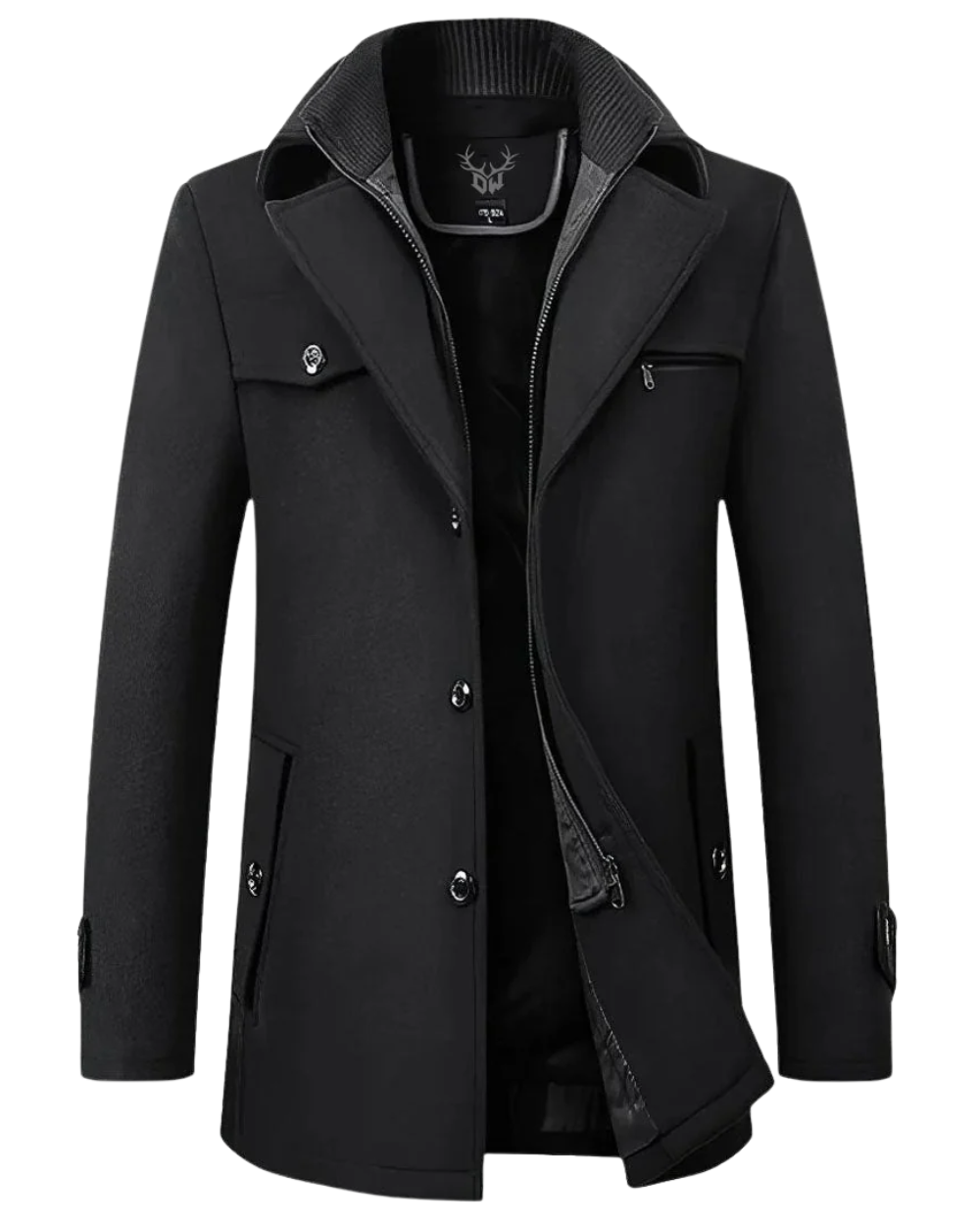 Elegante abrigo de lana