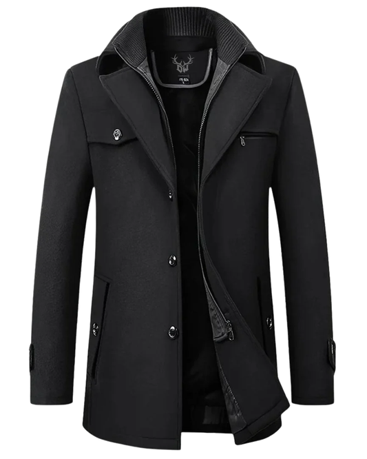 Elegante abrigo de lana