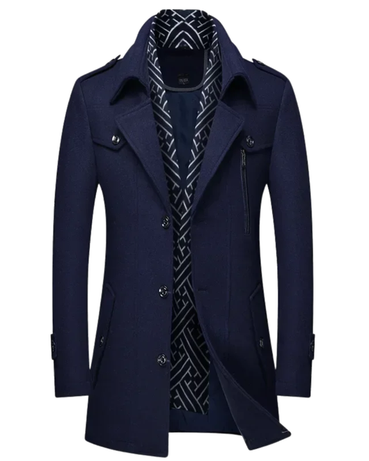 Elegante abrigo de lana