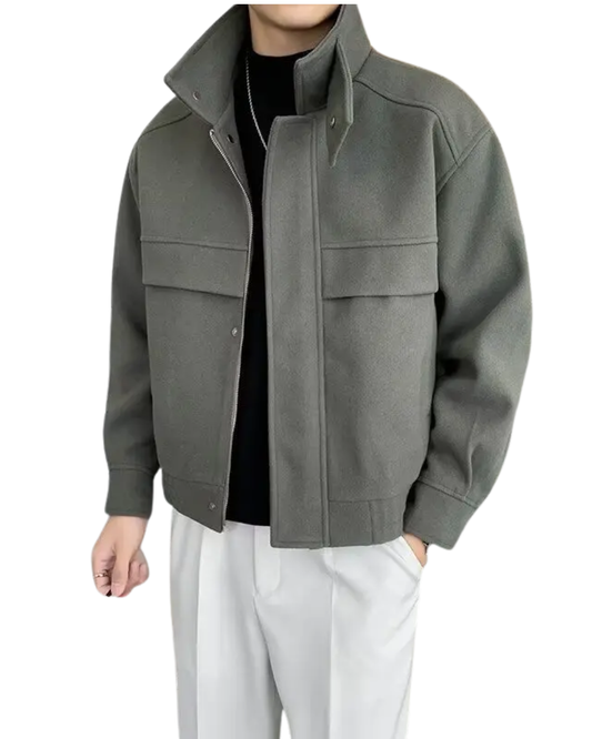 Elegante chaqueta de lana